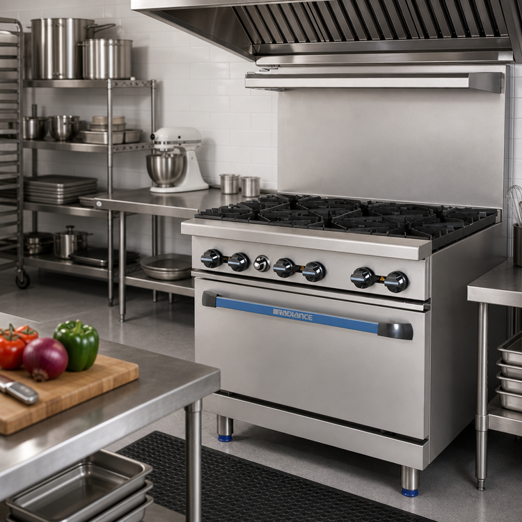 Product image #2 for Turbo Air Radiance 36-Inch Gas Restaurant Range with 6 Open Burners and Standard Oven