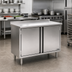 Thumbnail image #2 for Eagle Spec-Master Series Stainless Steel Enclosed Work Table with Cabinet Base and Hinged Doors, 120 x 24 Inches