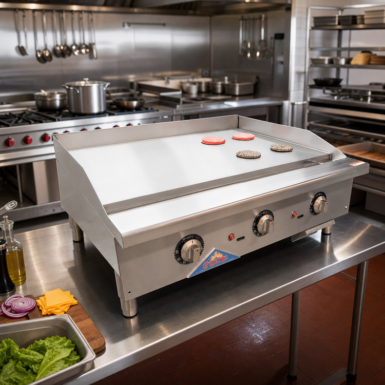 Product image #3 for Comstock-Castle 24-Inch Countertop Gas Griddle with Thermostat Control and Safety Pilot