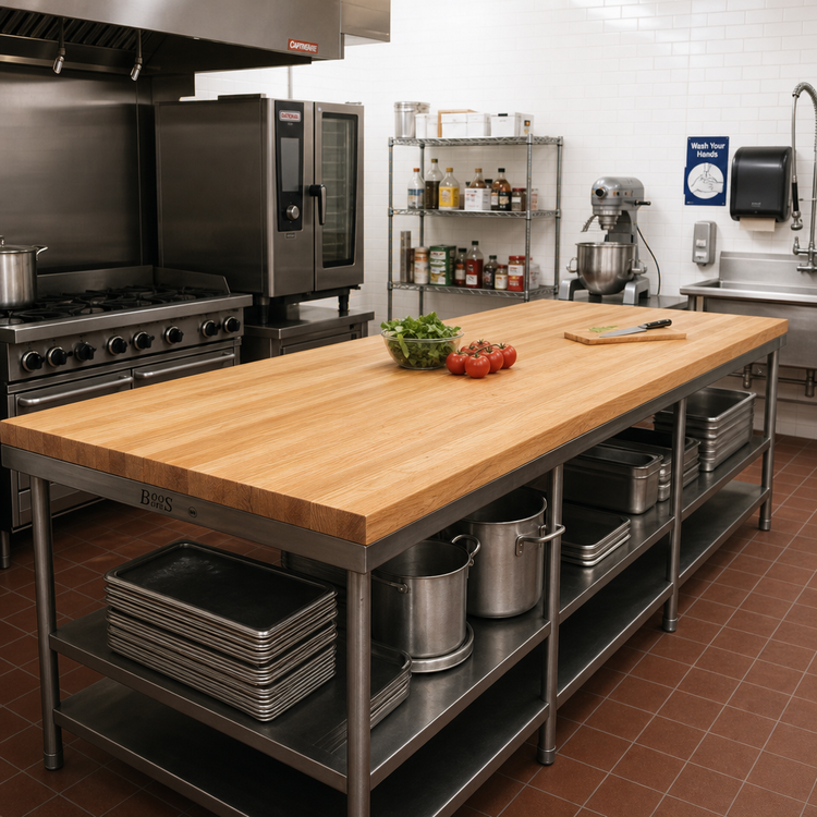 Product image #2 for John Boos Appalachian Red Oak Edge Grain Island Countertop, 132 x 27 x 1-1/2 Inch, Penetrating Oil Finish