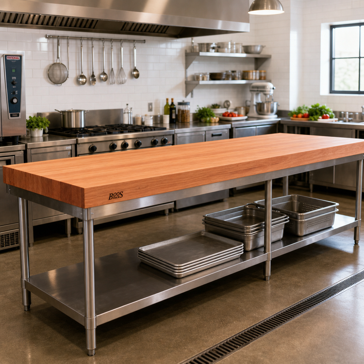 Product image #2 for Boos Block Ultra Premium American Cherry Edge Grain Kitchen Countertop, 144 x 48 x 3 Inches, Oil Finish