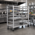 Thumbnail image #2 for Channel Manufacturing MC2472-3 Aluminum 3-Shelf Mobile Shelf Truck / Flight Cart, 75W x 25D x 72H