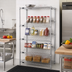 Thumbnail image #2 for Quantum 36 Inch Wide Slanted Stationary Wire Shelving Unit, 18 Inch Deep x 63 Inch High, Chrome-Plated