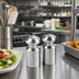 Thumbnail image #2 for American Metalcraft Mini Stainless Steel Salt and Pepper Shaker Set, 3 oz Each, Satin Finish