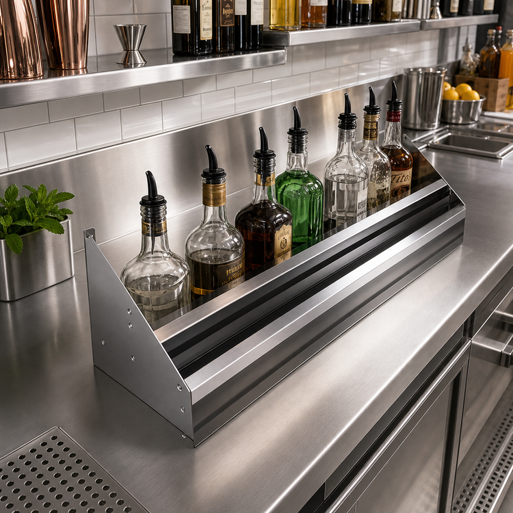 Product image #2 for Krowne Royal Series Double Built-In Stainless Steel Speed Rail, 42 Inch x 10 Inch