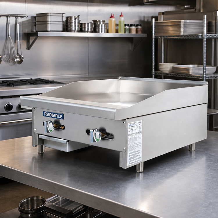 Product image #2 for Turbo Air Bake Tech Radiance 24-Inch Countertop Manual Gas Griddle, 44,000 BTU
