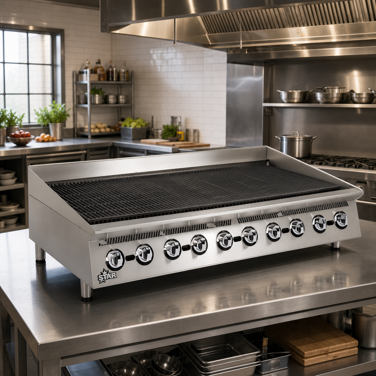 Product image #3 for Star Ultra-Max 60-Inch Gas Lava Rock Charbroiler with Manual Controls, 200,000 BTU