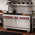 Thumbnail image #2 for American Range 60-Inch Commercial Gas Restaurant Range with 24-Inch Griddle, 6 Open Burners, Convection Oven, and Storage Base