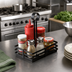 Thumbnail image #2 for Black Rectangular Flat Coil Wrought Iron Condiment Caddy, 8 x 5-7/8 x 9-1/4 Inch