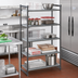 Thumbnail image #2 for Cambro Camshelving Basics Plus 5-Tier Stationary Starter Shelving Unit, 21 x 42 x 72 Inches, Brushed Graphite