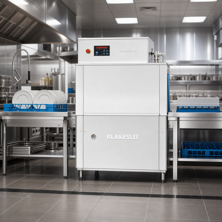 Product image #2 for Blakeslee RC44 D High-Temp Electric Floor Model Conveyor Dishwasher, Single Tank, 212 Racks/Hour