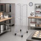 Thumbnail image #2 for Channel Manufacturing 411AC 20-Pan Aluminum Side-Load Bun Pan Rack, 3-Inch Spacing, 5-Inch Swivel Casters