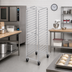 Thumbnail image #2 for Economy Series All-Welded Aluminum Side-Load Bun Pan Rack with 5-Inch Swivel Stem Casters, 20-Pan Capacity