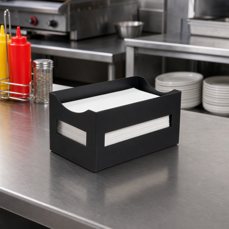 Product image #2 for American Metalcraft Rectangular Powder-Coated Steel Napkin Caddy, 9 x 5 x 4-1/2 Inches
