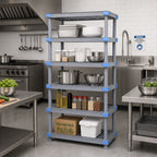 Thumbnail image #2 for Quantum Millenia QP184850VS-5 5-Shelf Gray Polymer Starter Shelving Unit, 48"W x 18"D x 50"H, Stationary