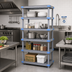 Thumbnail image #2 for Millenia 5-Shelf Polymer Starter Shelving Unit, 48 x 18 x 50 Inches, Gray