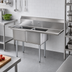 Thumbnail image #2 for Omcan 2-Compartment Pot Sink with Right-Hand Drainboard and 24 x 24 x 14 Inch Bowls, 304 Stainless Steel