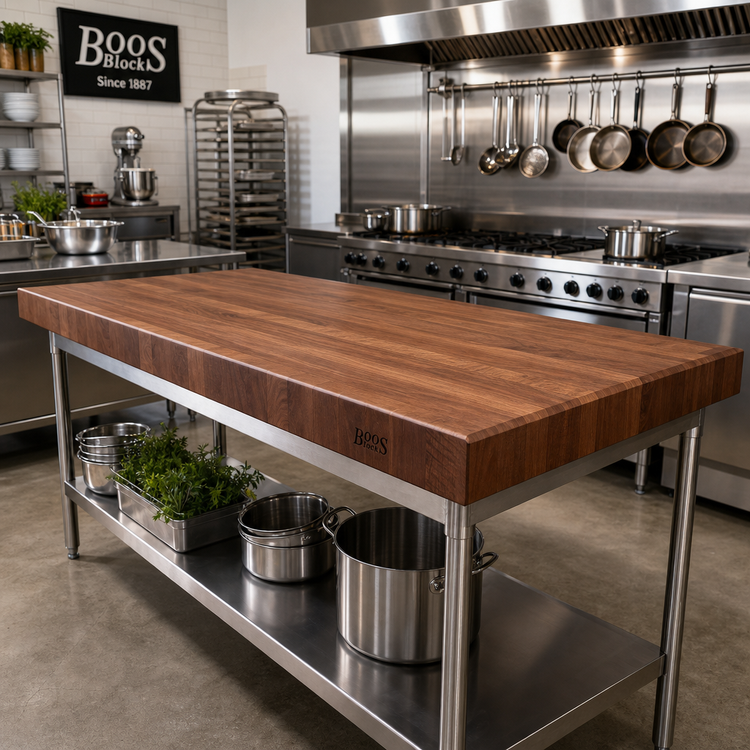 Product image #2 for Boos Block American Black Walnut Edge Grain Kitchen Countertop, 108 x 38 x 2-1/4 Inch, Varnique Finish