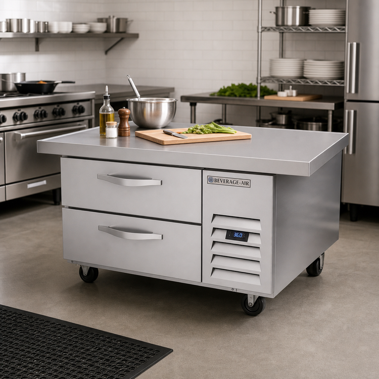 Product image #3 for Beverage-Air WTRCS36HC-48 One-Section 48-Inch 2-Drawer Worktop Cook Stand Refrigerator