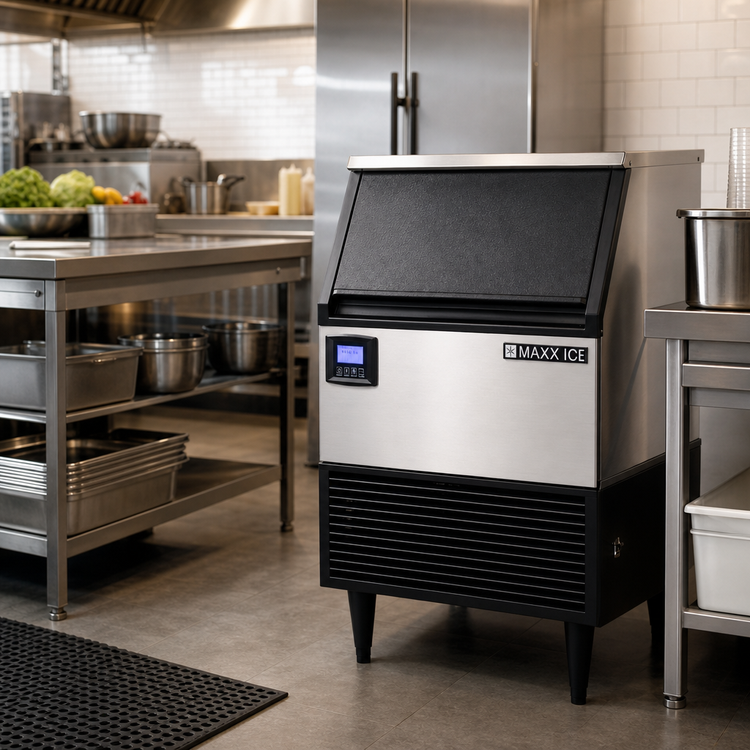 Product image #2 for Maxx Ice Digital Undercounter Half Dice Cube Ice Maker With Bin