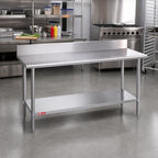 Thumbnail image #2 for Duke Manufacturing 314S-3072-5R 72 x 30-Inch Stainless Steel Work Table, 14-Gauge 300-Series Top, 5-Inch Riser, Undershelf