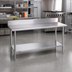 Thumbnail image #2 for Duke 72-Inch x 30-Inch Stainless Steel Work Table with 5-Inch Riser and Undershelf