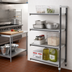 Thumbnail image #2 for Camshelving Elements XTRA Stationary Add-On Shelving Unit, 24-Inch Wide x 18-Inch Deep x 64-Inch High, 4-Tier, Vented & Solid, Speckled Gray