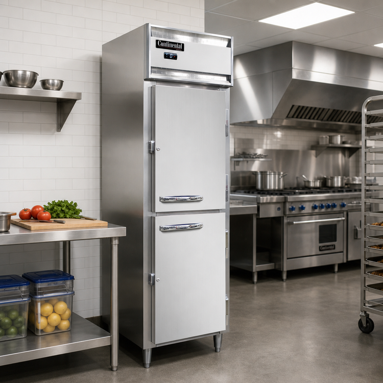 Product image #2 for Continental Refrigerator D1FNSAHD Designer Line One-Section Reach-in Freezer with Half-Height Solid Doors