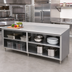 Thumbnail image #2 for Advance Tabco Special Value Series Economy Open Base Work Table with 5-Inch Backsplash and Mid-Shelf, 108-Inch x 24-Inch