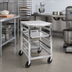 Thumbnail image #2 for Single-Section End-Load Aluminum Bun Pan Rack with Poly Top Work Surface and 5-Inch Swivel Stem Casters