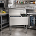 Thumbnail image #2 for 36-Inch Underbar Combo Ice Bin and Bottle Unit with Right-Side 6-Bottle Compartment, 67 lb Ice Capacity