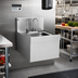Thumbnail image #2 for Spec-Bar Wall-Mounted Drop-In Stainless Steel Sink with 6-Inch Deep Bowl, Faucet, and Drain