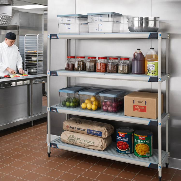 Product image #2 for MetroMax i 4-Shelf Add-On Polymer Shelving Unit, 60"W x 24"D x 63"H
