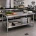 Thumbnail image #2 for Advance Tabco 72 x 36 Inch 18 Gauge Stainless Steel Work Table Undershelf