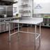 Thumbnail image #2 for Advance Tabco 30 Inch Square Corner Work Table with 5 Inch Backsplash