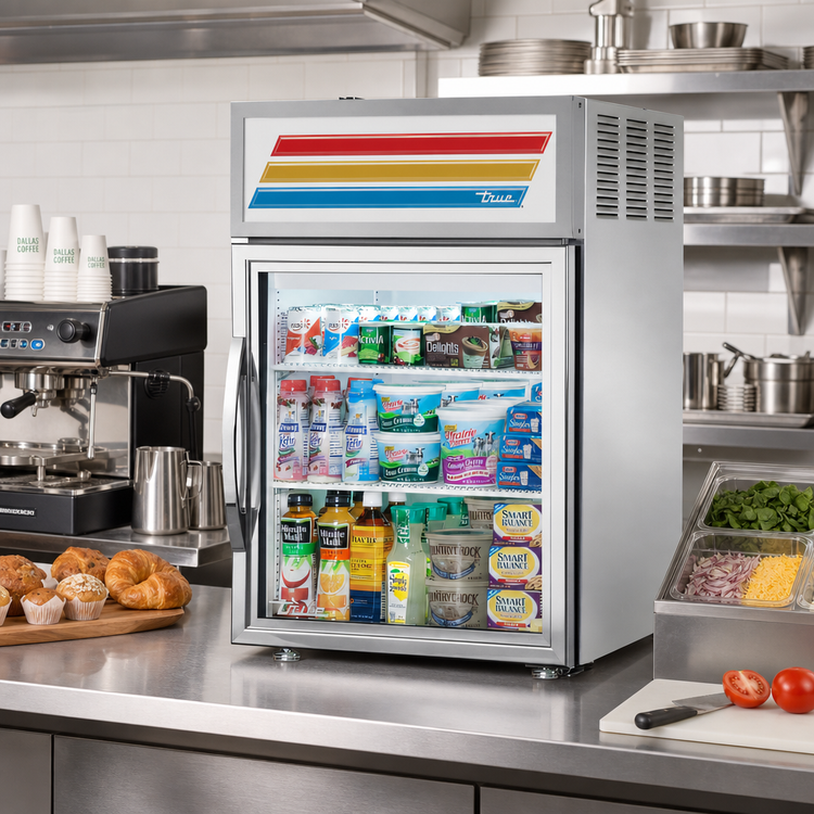 Product image #2 for True GDM-05-S-HC~FGD01 Countertop Glass Door Refrigerated Merchandiser, Stainless Steel, 1 Door