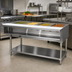 Thumbnail image #2 for Advance Tabco Triumph (Supreme) 4-Well Natural Gas Water Bath Hot Food Table with Poly Cutting Board and Undershelf