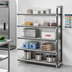 Thumbnail image #2 for Cambro Camshelving Elements XTRA 5-Tier Vented Stationary Add-On Shelving Unit, 72 x 18 x 72 Inches, Speckled Gray