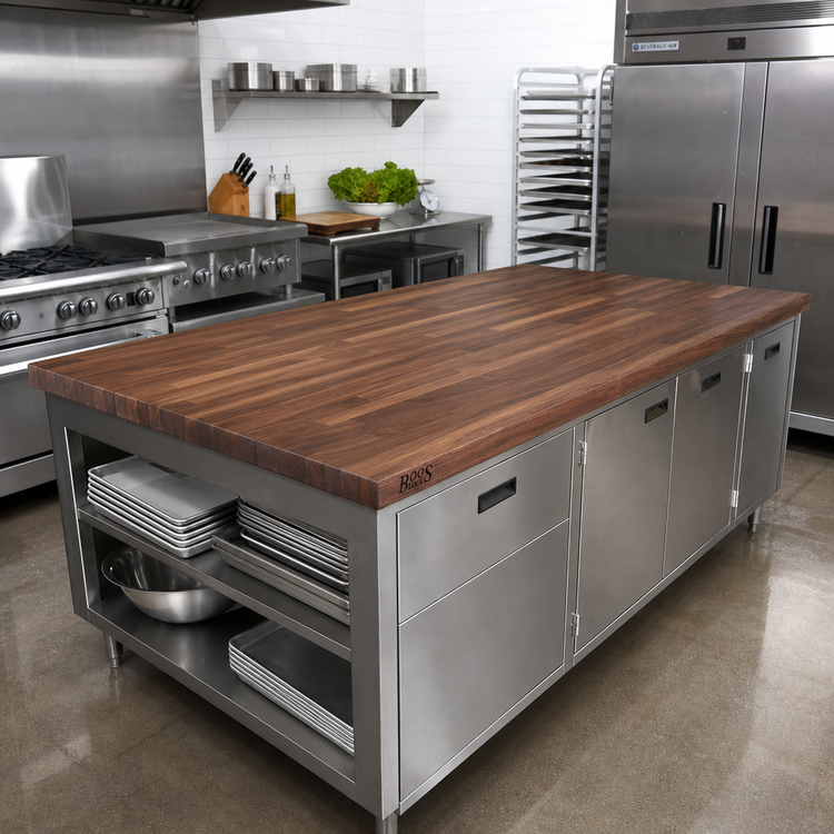Product image #2 for Boos Block American Black Walnut Blended Edge Grain Kitchen Countertop with Varnique Finish, 60 x 42 x 1-1/2 Inch