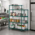 Thumbnail image #2 for Quantum 4-Tier Stationary Wire Shelving Unit, 36W x 18D x 72H, Green Epoxy Antimicrobial Finish