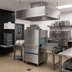 Thumbnail image #3 for SimpleSpec Type II Dishwasher Canopy Hood with Exhaust Collar, Ceiling Mount, 64 x 48 x 24 Inches, for 44-Inch Conveyor Dish Machines
