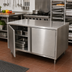 Thumbnail image #2 for BK Resources Dual-Access Enclosed Chef Table with Cabinet Base and Hinged Doors, 48 x 30 Inches