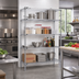Thumbnail image #2 for Redipak 4-Tier Stationary Wire Shelving Unit, 60W x 18D x 74H, Zinc Finish