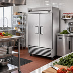 Thumbnail image #2 for True Mfg. - General Foodservice T-43-HC Two-Section Reach-In Refrigerator, Solid Swing Doors, 47-Inch Wide, Bottom-Mounted R290