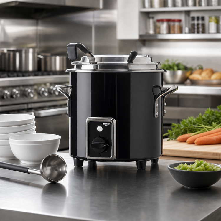 Product image #2 for Vollrath Cayenne 7-Quart Electric Retro Stock Pot Kettle Rethermalizer, Black, Countertop
