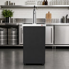Thumbnail image #2 for Micro Matic USA Pro-Line MDD17-E-FD Single-Section Draft Beer Cooler, 1 Tap, 1/6 Barrel, Flat Top, Black/Stainless Finish