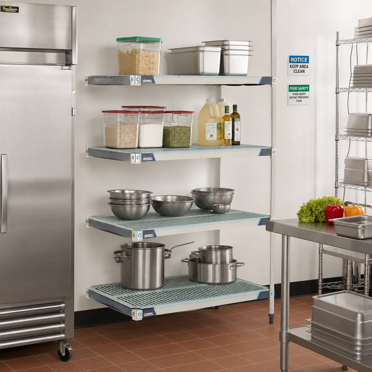 Product image #2 for MetroMax i 42"W x 24"D x 63"H All-Polymer 4-Shelf Add-On Shelving Unit