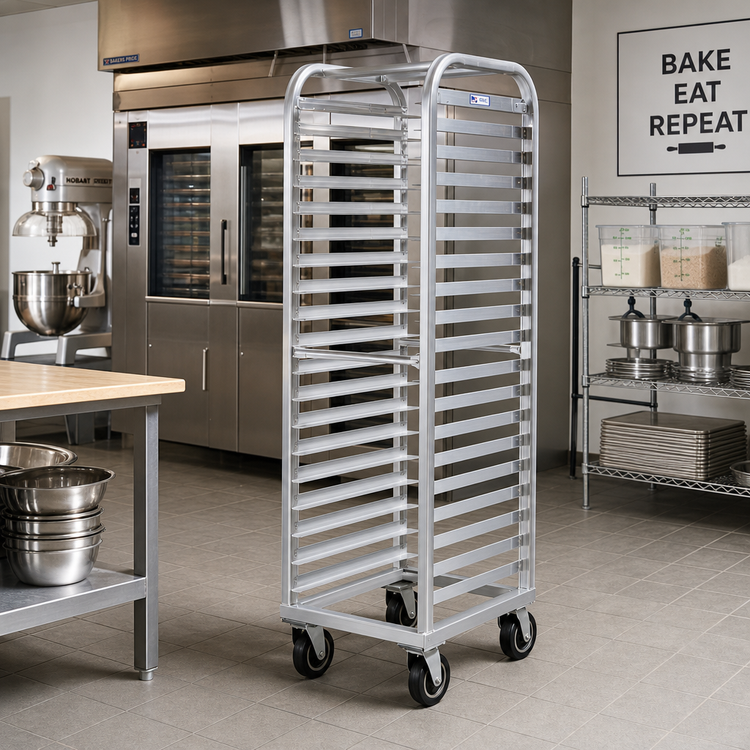 Product image #2 for New Age Lifetime Series Wide-Angle Aluminum Bun Pan Rack, 20-Pan, 73-Inch High