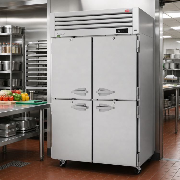 Product image #2 for Turbo Air PRO Series Pass-Thru Two-Section Half Solid Door Reach-In Refrigerator, 50.27 Cu. Ft.
