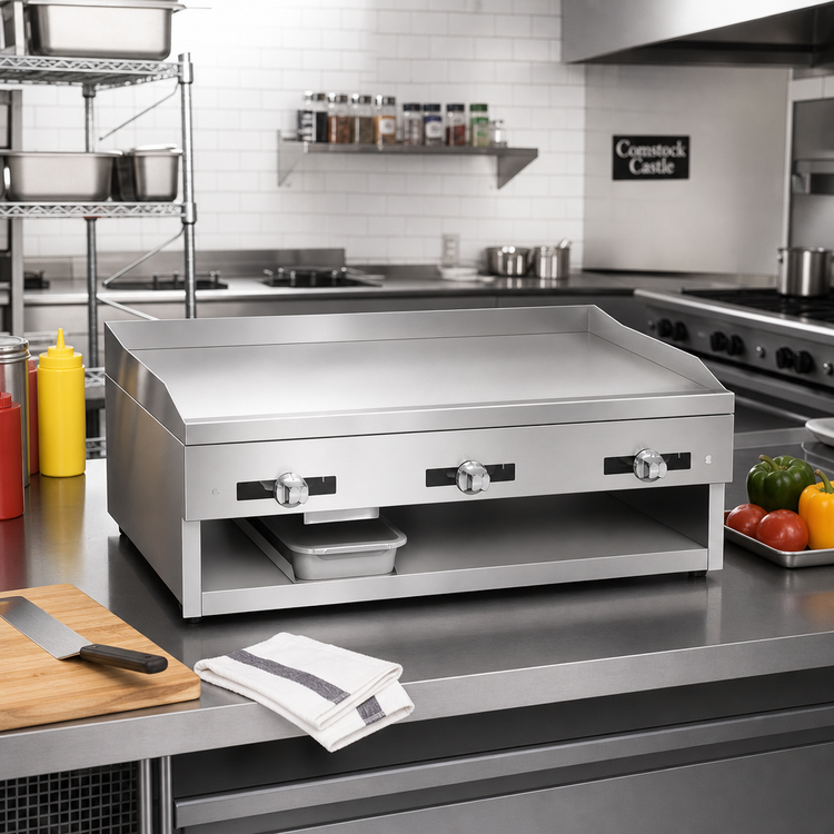 Product image #2 for Comstock-Castle 36-Inch Countertop Gas Griddle with 1/2-Inch Smooth Steel Plate